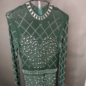Green Jeweled Banjul Dress